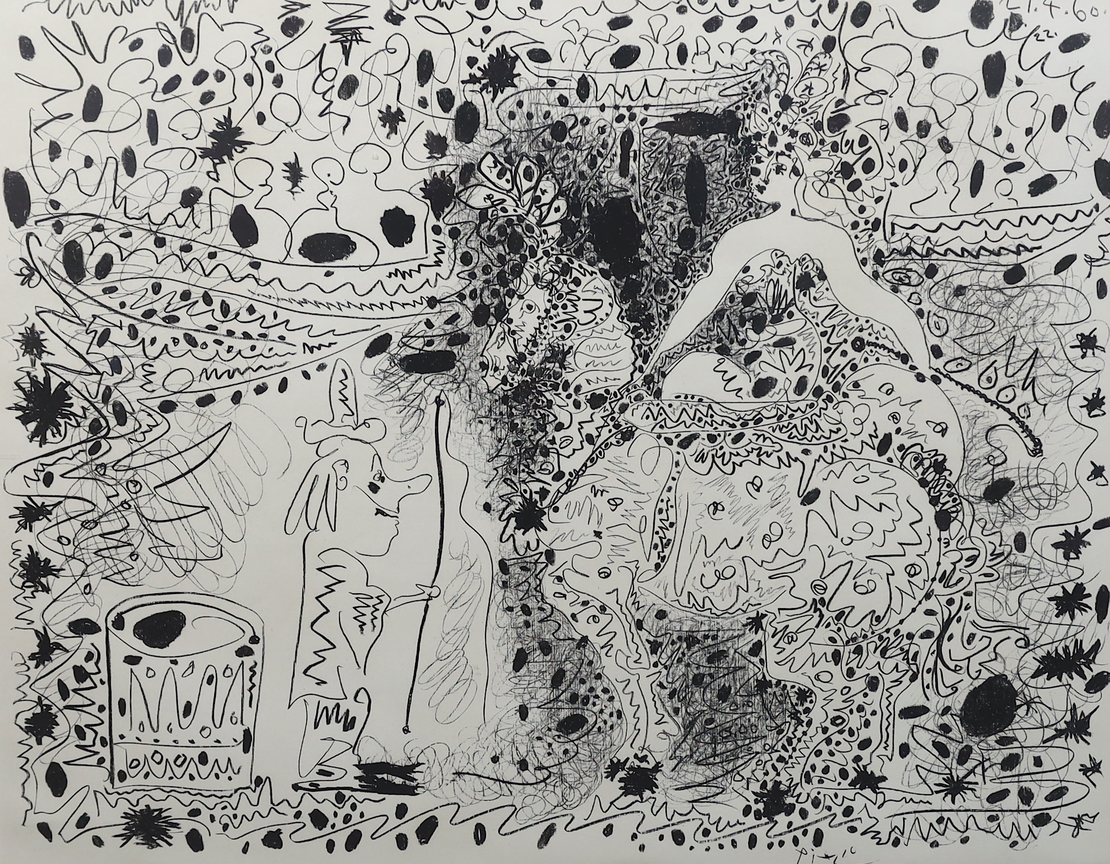 Pablo Picasso (Spanish, 1881-1973), 'L’Ecureye' 21.4.60, lithograph, 52 x 66cm